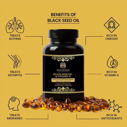 Premium Black Seed Oil & Vitamin D Softgels