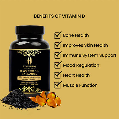 Premium Black Seed Oil & Vitamin D Softgels