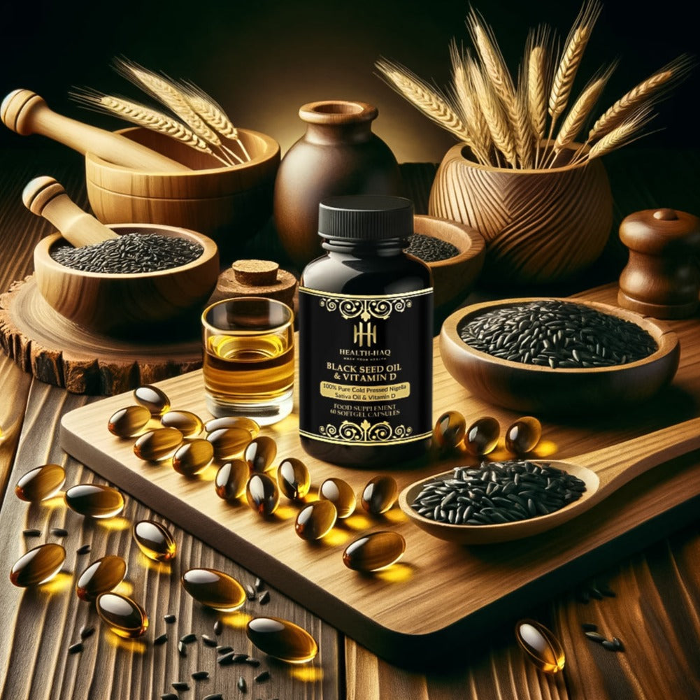Premium Black Seed Oil & Vitamin D Softgels