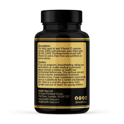 Premium Black Seed Oil & Vitamin D Softgels
