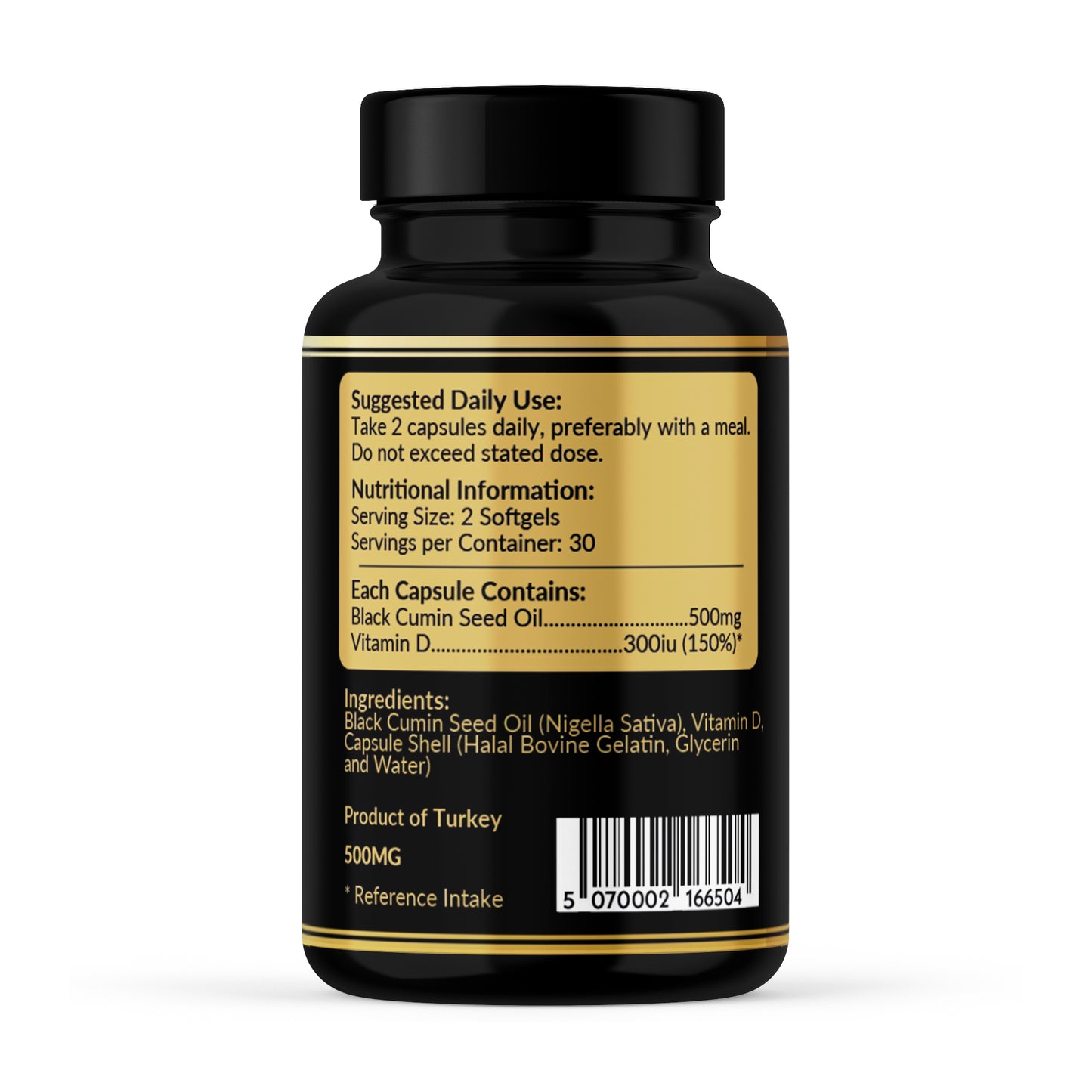 Premium Black Seed Oil & Vitamin D Softgels