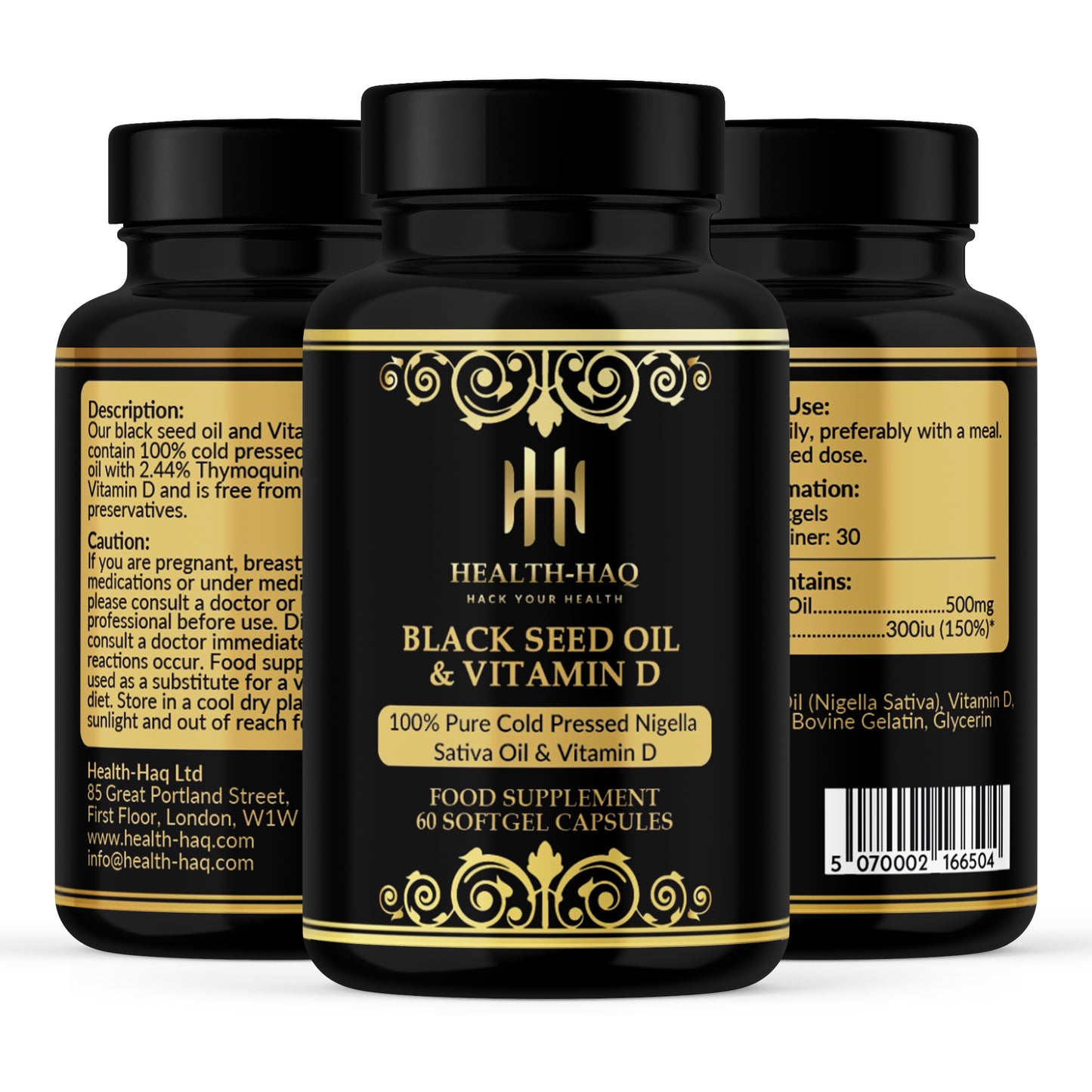 Premium Black Seed Oil & Vitamin D Softgels